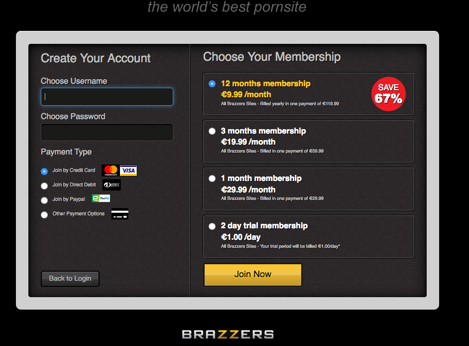 Membership porno di prova