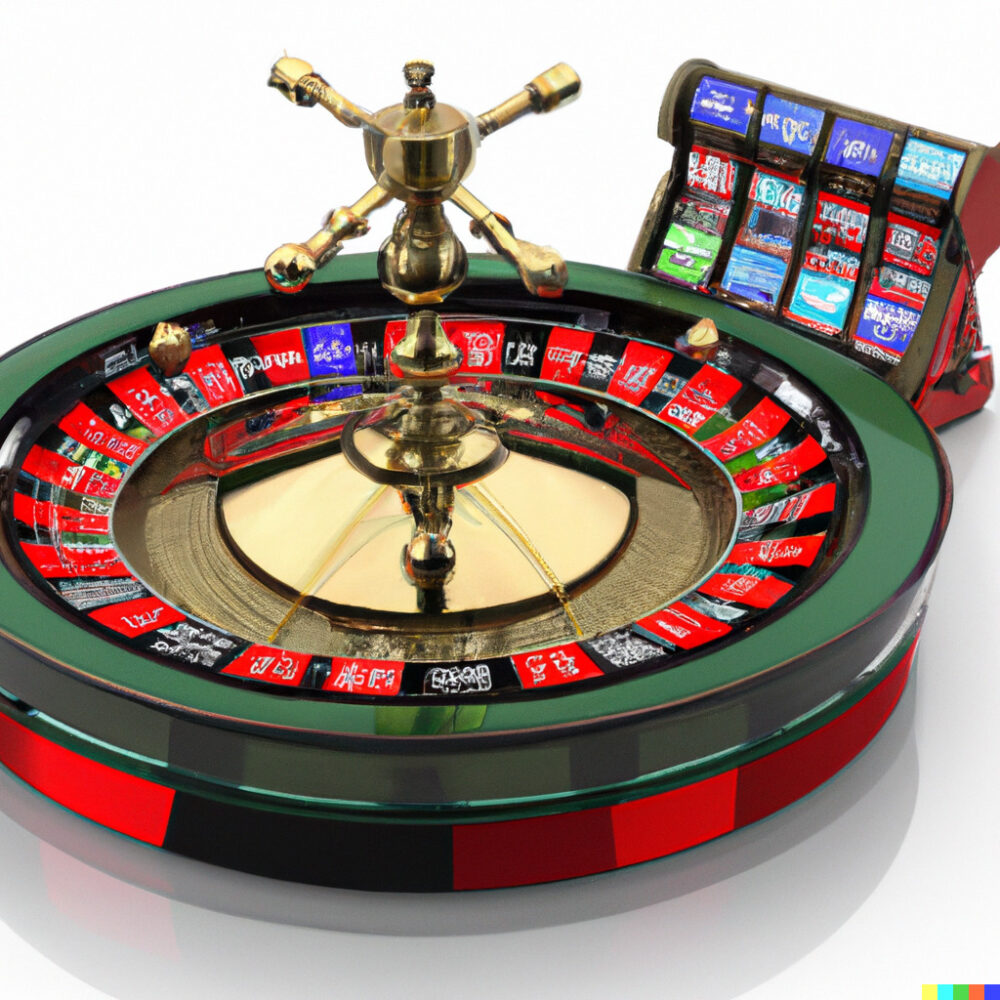 DALL·E 2023 07 27 12.06.45 bots playing casino roulette