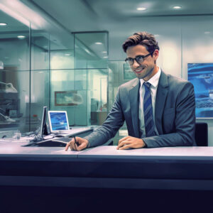 fernando172543 A banker working at the bank counter friendly an c0419322 db3d 42da a319 e5df10889f78