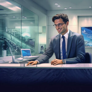 fernando172543 A banker working at the bank counter friendly an fa07836b 1342 487c bd46 6d1d9be3b667
